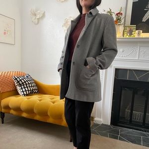 Wool coat with shoulder pads